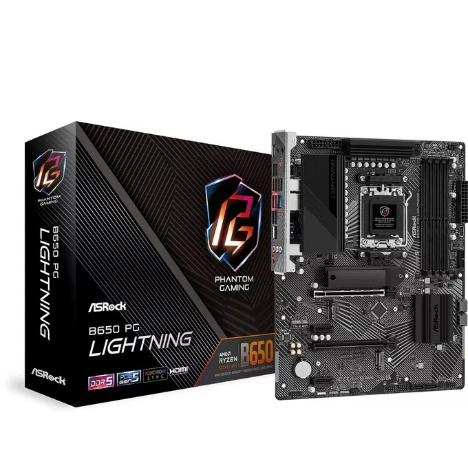 ASRock Płyta główna B650 PG LIGHTNING AM5 4DDR5 HDMI M.2 ATX