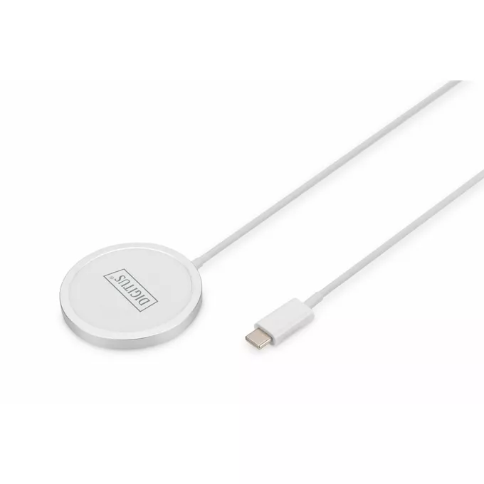 Digitus Ładowarka bezprzewodowa indukcyjna 15W MagSafe 1m USB-C Biała