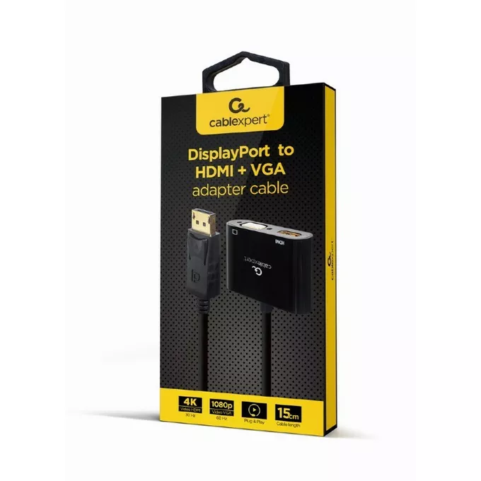 Gembird Adapter DisplayPort do HDMI + VGA