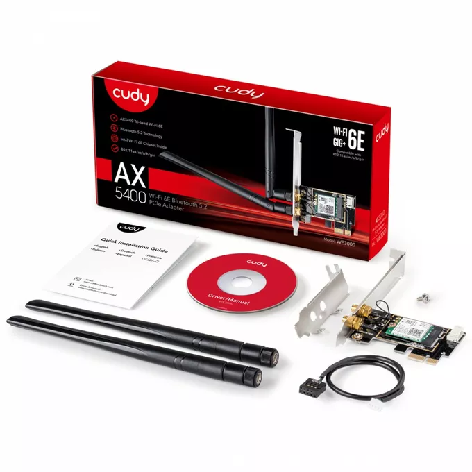 Cudy Karta sieciowa WE3000 WiFi AX5400 PCI-E