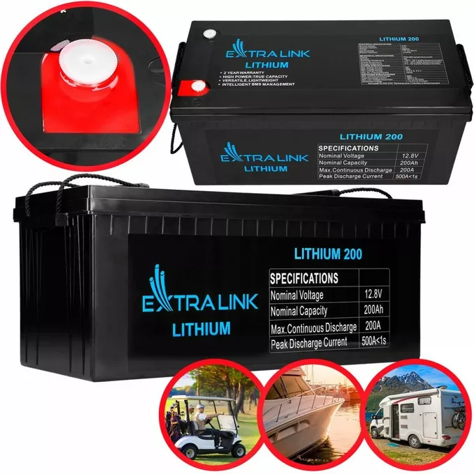 Extralink Akumulator LiFePO4 200AH 12.8V BMS EX.30479