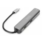 Digitus Stacja dokująca USB-C, 5 portów 4K 30Hz HDMI 3x USB3.0 RJ45 srebrna