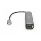 Digitus Stacja dokująca USB-C, 5 portów 4K 30Hz HDMI 3x USB3.0 RJ45 srebrna