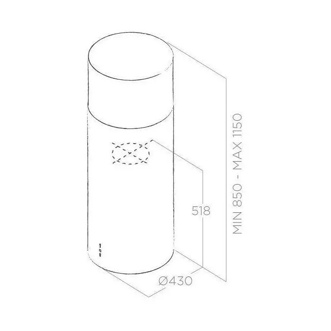 Elica Okap TUBE PRO ISLAND BLA/43