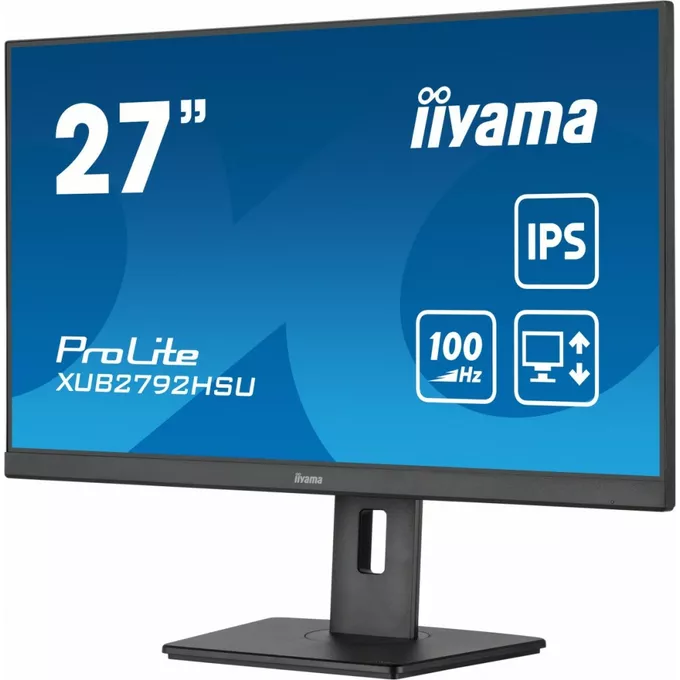 IIYAMA Monitor ProLite XUB2792HSU-B6 27 cali IPS,HDMI,DP,100Hz,SLIM,4xUSB3.2,PIVOT,  HAS(150mm),2x2W