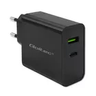 Qoltec Ładowarka Super Quick PD | 1xUSB-C | 1xUSB | 45W | 5-20V |       2.25-3A | Czarna