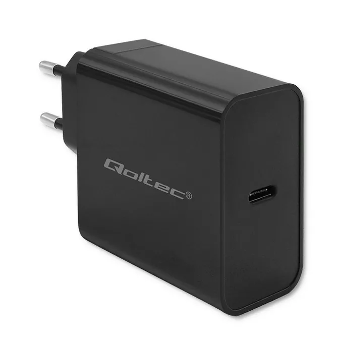 Qoltec Ładowarka Super Quick PD | 1xUSB-C | 65W | 5-20V | 3-3.25A |     Czarna