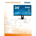 IIYAMA Monitor 23.8 cala ProLite XUB2463HSU-B1 IPS,100HZ,ECO,3ms,SLIM,HDMI,DP,2x USB3.22x2W,HAS(150mm),TCO,EPEAT