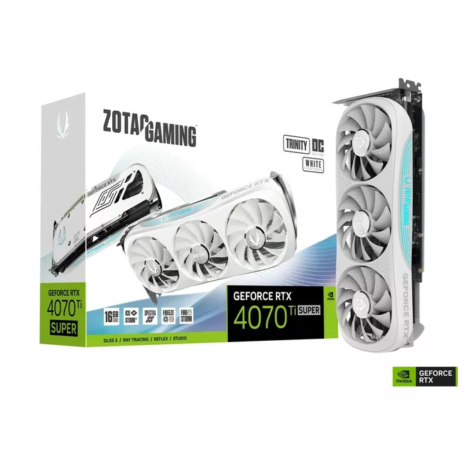 ZOTAC Karta graficzna GeForce RTX 4070 Ti SUPER TRINITY OC 16GB GDDR6X biała