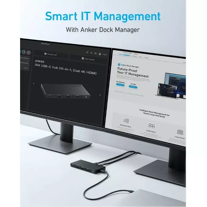 Anker Hub 364 USB-C Dual Display 10w1 2x4K HDMI eth czarny