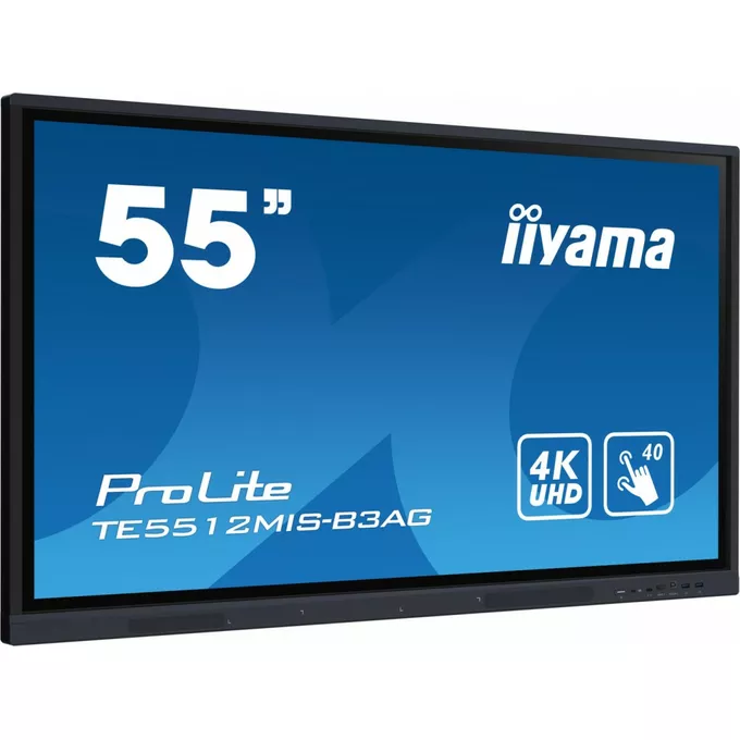 IIYAMA Monitor interaktywny 55 cali TE5512MIS-B3AG INFRARED,40pkt,IPS,4K,7H,WiFi,VGA,HDMI, USB-c,Wifi,Bluetooth,metal,8ms