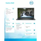 Dell Notebook Vostro 15 (3520) Win11Pro i3-1215U/8GB/512GB SSD/15.6 FHD/Intel UHD/FgrPr/Cam&amp;Mic/WLAN+BT/Backlit Kb/3 Cell/3YPS