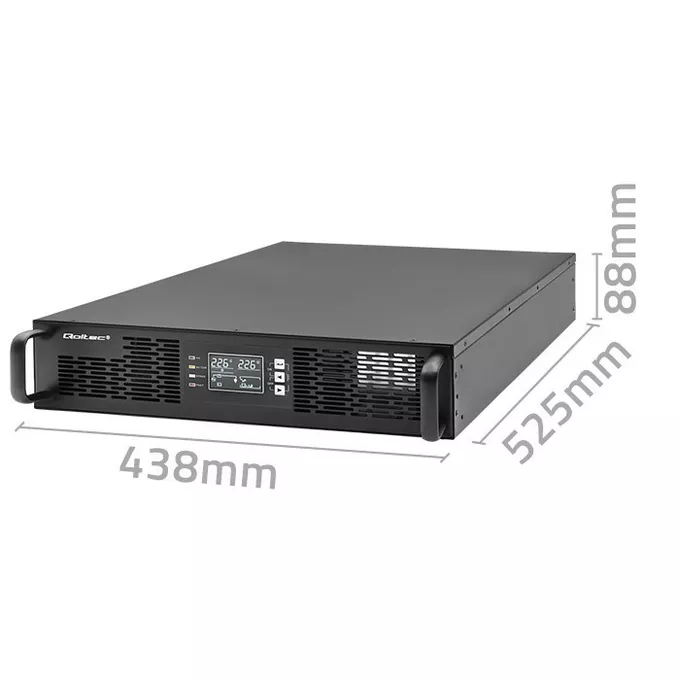 Qoltec Zasilacz awaryjny UPS do RACK | 1kVA | 1000W | Power Factor 1.0 |LCD | On-line