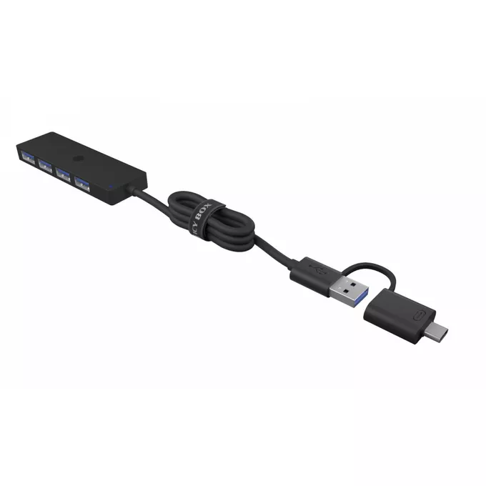 IcyBox Hub IB-HUB1424-C3 4-Port USB Typ-A, złącze Typ-C/A