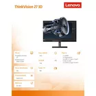 Lenovo Monitor ThinkVision 3D 27 cali WLED 63F1UAT3EU