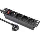 Qoltec Listwa zasilająca PDU do RACK 10&quot; | 1U | 16A | 4xFrench | 1.8m