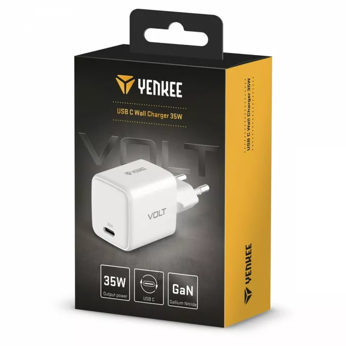 YENKEE Ładowarka sieciowa USB C 35W 3A Power delivery 3.0 QC 3.0 Biała