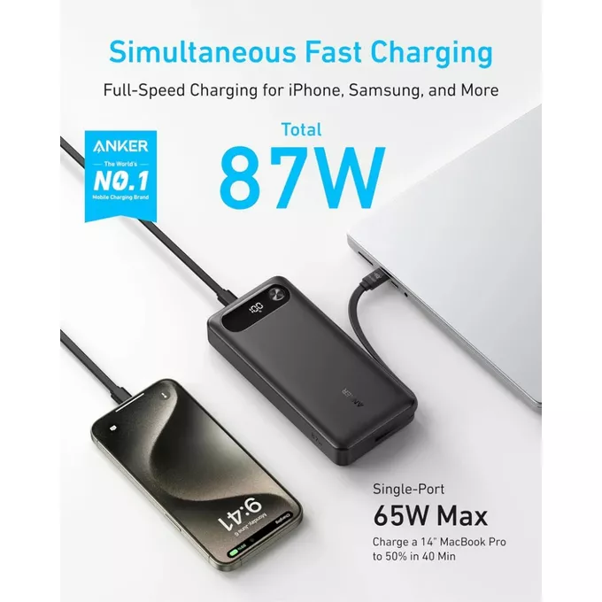 Anker PowerBank 20000 mAh 65W 1xA 1xC + kabel