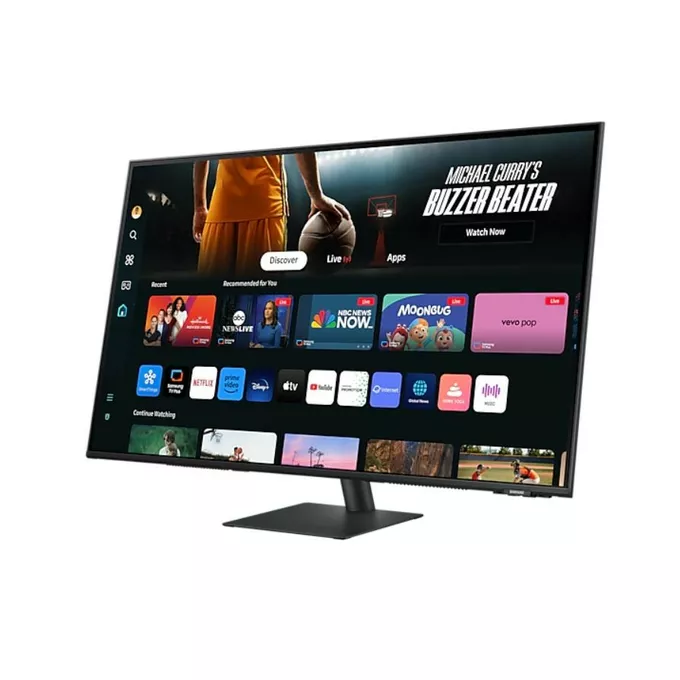 Samsung Monitor 43 cale SMART M70D VA 3840x2160 UHD 16:9 2xHDMI 3xUSB 2.0 1xUSB-C (65W) 4ms 60Hz WiFi/BT głośniki płaski 2Yd2d