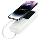 USAMS PowerBank 30000mAh 20W USB-C/Lightning Kable/ 4 urządzenia jednocześnie Biały