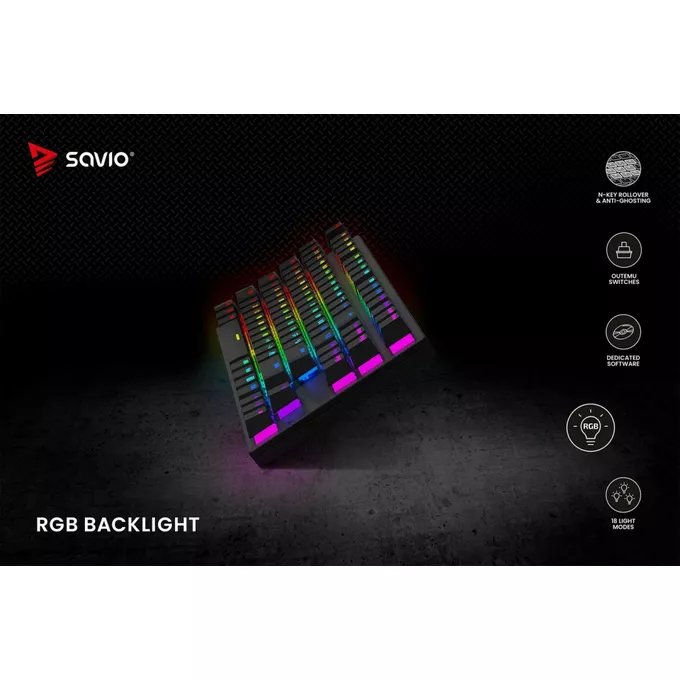 Savio Klawiatura mechaniczna RGB Tempest X2 Outemu Red