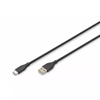 Digitus Kabel zasilający silikonowy USB-A - USB-C, USB 2.0 60W, 0,5m Czarny