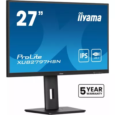 IIYAMA Monitor 27 cali XUB2797HSN-B2 IPS,FHD,USB-C Dock,HAS,300cd