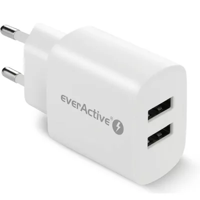 everActive Ładowarka sieciowa 2X USB 2,4A 12W Biała