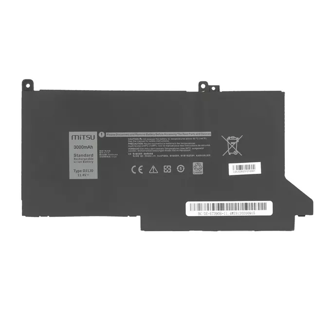 Mitsu Mitsu Bateria DJ1J0 C27RW do Dell Latitude 7280 7290 7380 7390 7480 7490 - 11.4V 3000 mAh (34 Wh) 11.4V