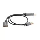 Lanberg Adapter HDMI(M)-Displayport(F)4K na kablu 20cm srebrny