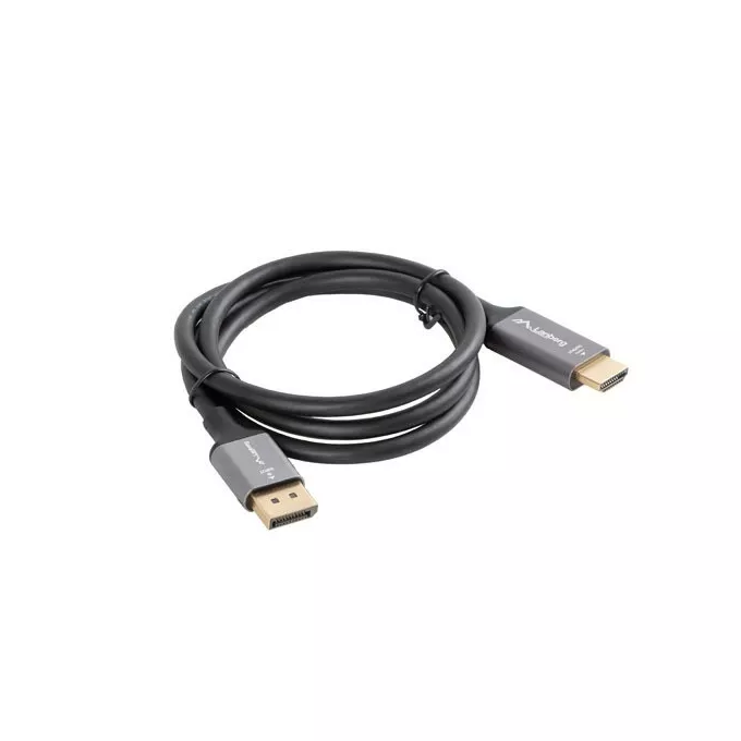 Lanberg Kabel Displayport(M)-HDMI(M) 1M 4K czarno-srebrny