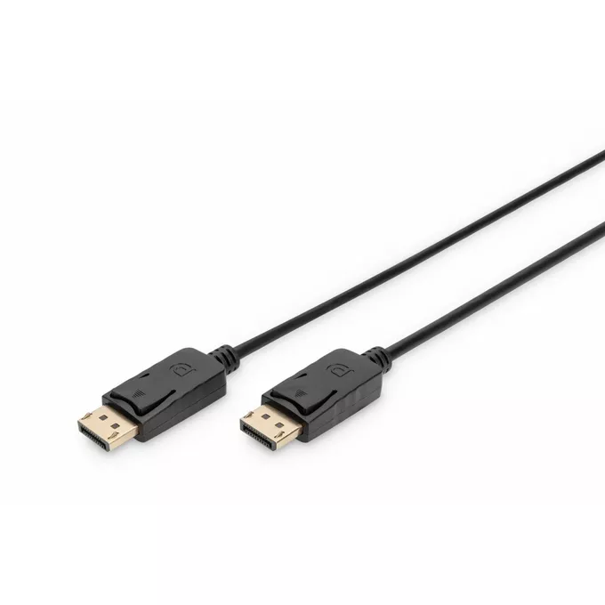 Digitus Kabel połączeniowy DisplayPort z zatrzaskami 4K 60Hz UHD Typ DP/DP M/M czarny 1m