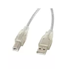 Lanberg Kabel USB 2.0 AM-BM 1.8M Ferryt przezroczysty