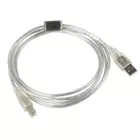 Lanberg Kabel USB 2.0 AM-BM 1.8M Ferryt przezroczysty