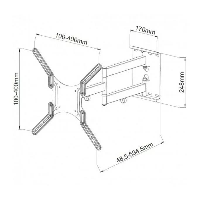 Techly Uchwyt ścienny LCD/LED 23-55cali regulowany biały