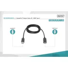 Digitus Kabel adapter DisplayPort 1.2 z zatrzaskiem 4K 60Hz UHD Typ DP/HDMI A M/M czarny 3m