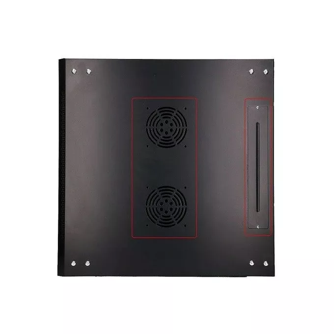 Extralink Szafka wisząca rack 6U 600x450 czarna szklane drzwi