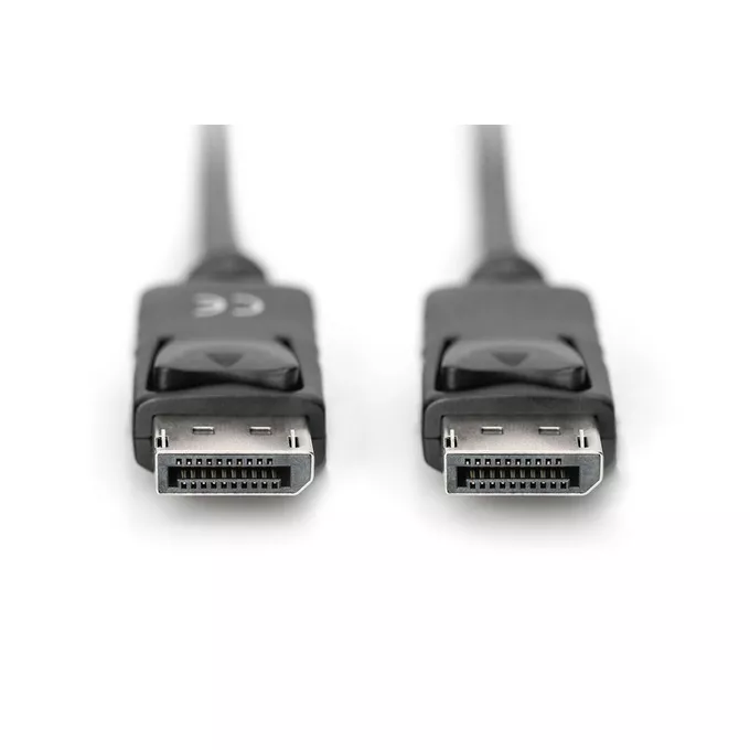 Digitus Kabel połączeniowy DisplayPort z zatrzaskami 1080p 60Hz FHD Typ DP/DP M/M czarny 5m