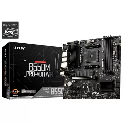 MSI Płyta główna B550M PRO-VDH AM4 4DDR4 HDMI/DP/VGA mATX