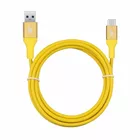 TB Kabel USB 3.0 - USB C 2m PREMIUM 3A żółty TPE