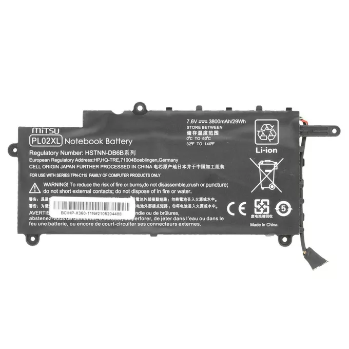 Mitsu Bateria do HP Pavilion X360 11-N 3800 mAh (29 Wh) 7.4 - 7.6 Volt