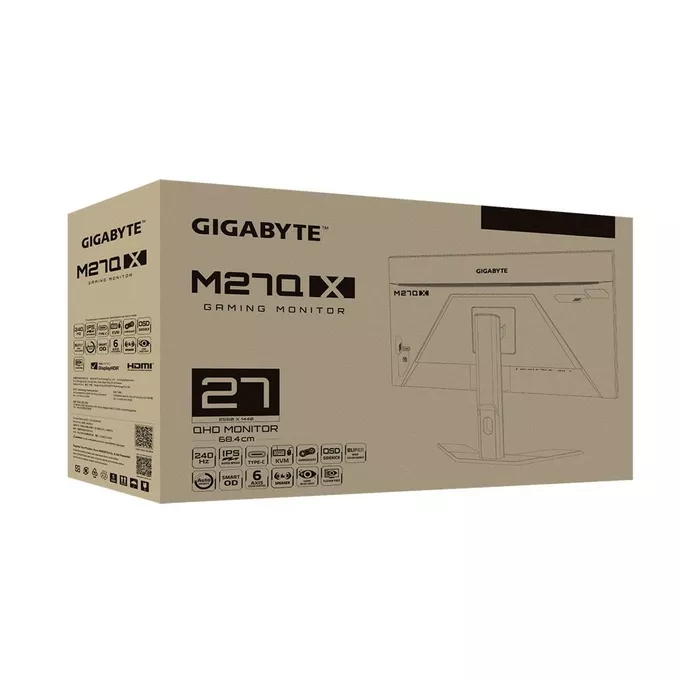 Gigabyte Monitor 27 cali M27QX GAMING 0,5ms/1MLN:1/WQHD/HDMI