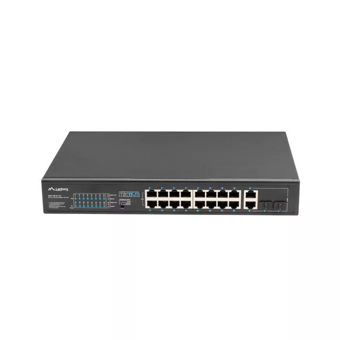 Przełącznik Switch 16X100MB POE+/2XCombo niezarządzalny rack 19 cali Gigabit Ethernet 150W