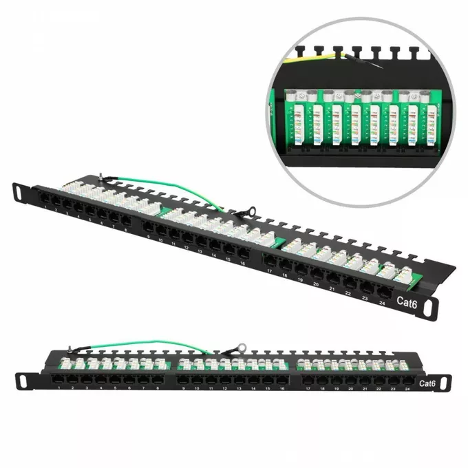 Extralink Patchpanel 24 porty 0.5U CAT6 UTP