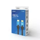 Savio Kabel HDMI (M) v2.1, 3m, 8K, miedź, niebiesko-czarny, złote końcówki, ethernet/3D, CL-143