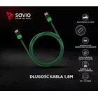 Savio Kabel HDMI 2.0 dedykowany do XBOX zielono-czarny 1,8m, GCL-03