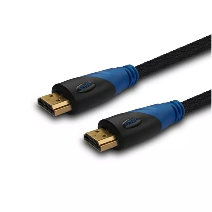 Savio Kabel HDMI (M) 5m, oplot nylonowy, złote końcówki, v1.4 high speed, ethernet/3D, CL-49