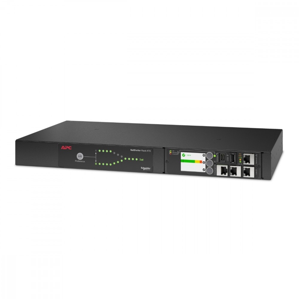 Фото - Опція для сервера APC Przełącznik źródeł zasilania AP4423A Rack ATS, 230V, 16A, wejście C20, 