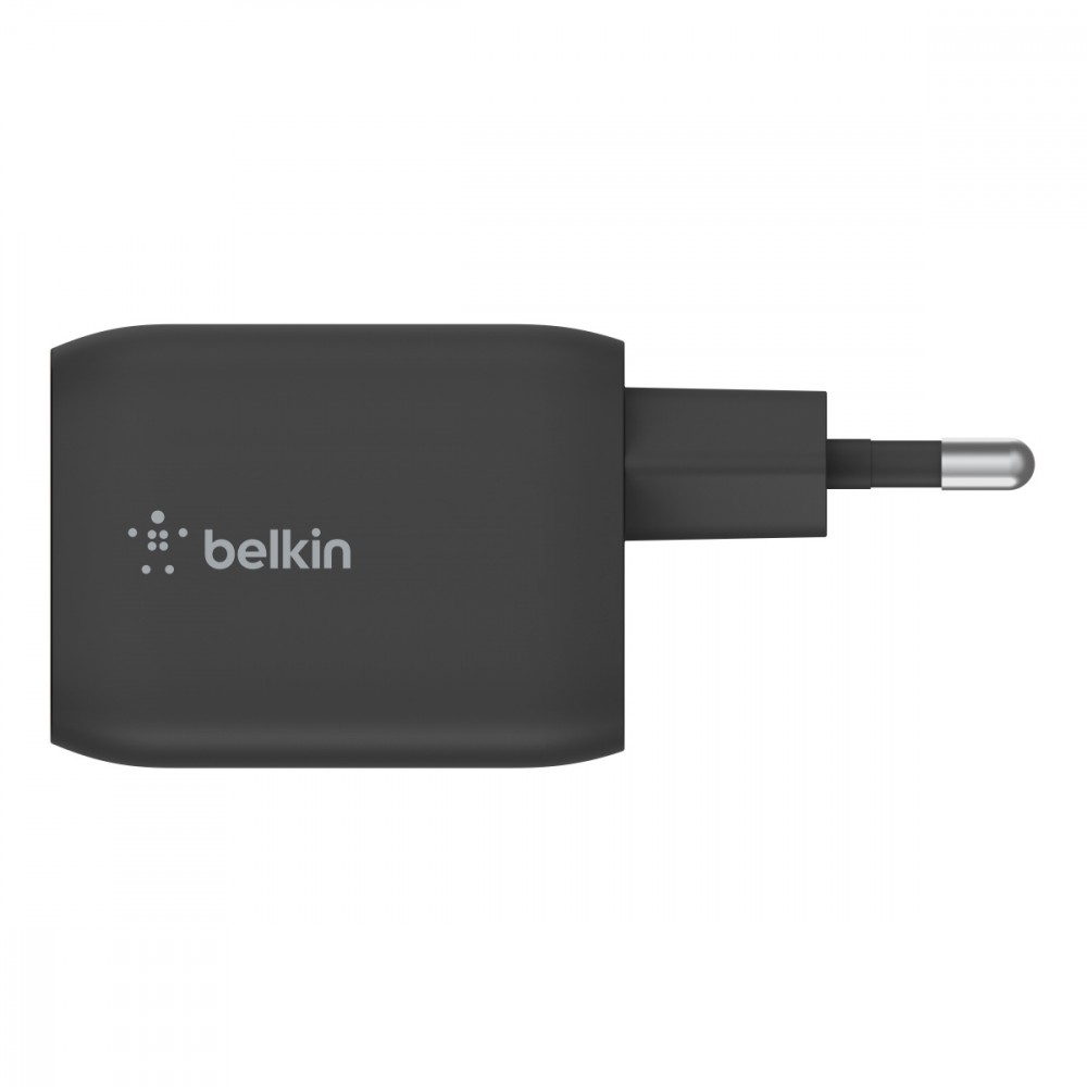 Фото - Зарядний пристрій Belkin Ładowarka podwójna ścienna 65W USB-C GAN z PPS czarna AZBLKLI000000 