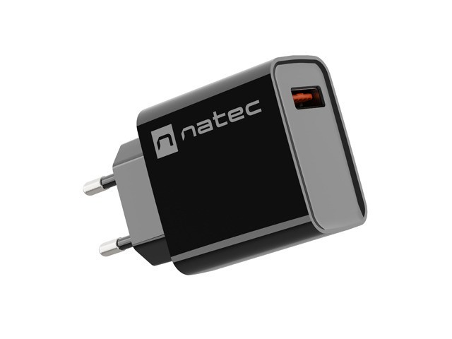 Фото - Зарядний пристрій NATEC Ładowarka sieciowa Ribera 1x USB-A 18W Czarna AZNATUL00000012 